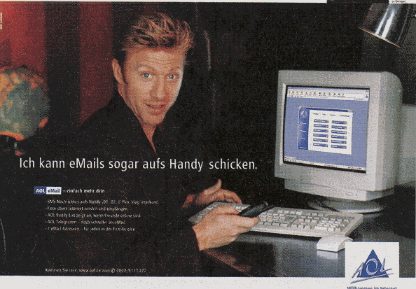 Werbung von AOL aus dem Jahre 1999 mit Boris Becker.