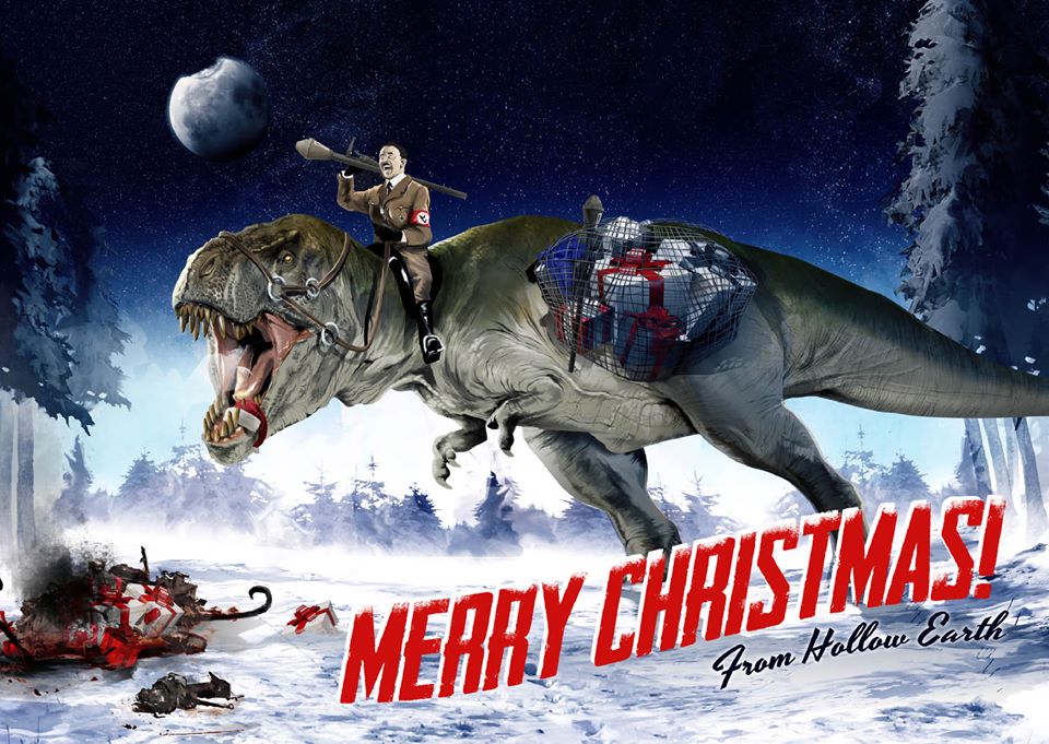 Weihnachtskarte mit Hitler auf Dino passend?